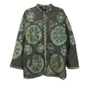 Parsley Sage Quilted Coat 100% Cotton Patchwork Boho Oversize Hippie Festival